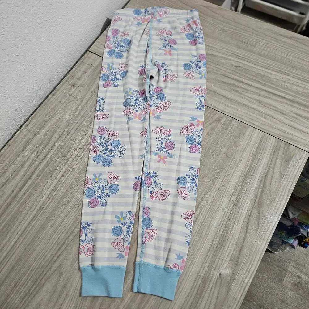 Hanna Andersson Pajama Set Disney Cinderella White Blue Long Sleeve Girls 6 7